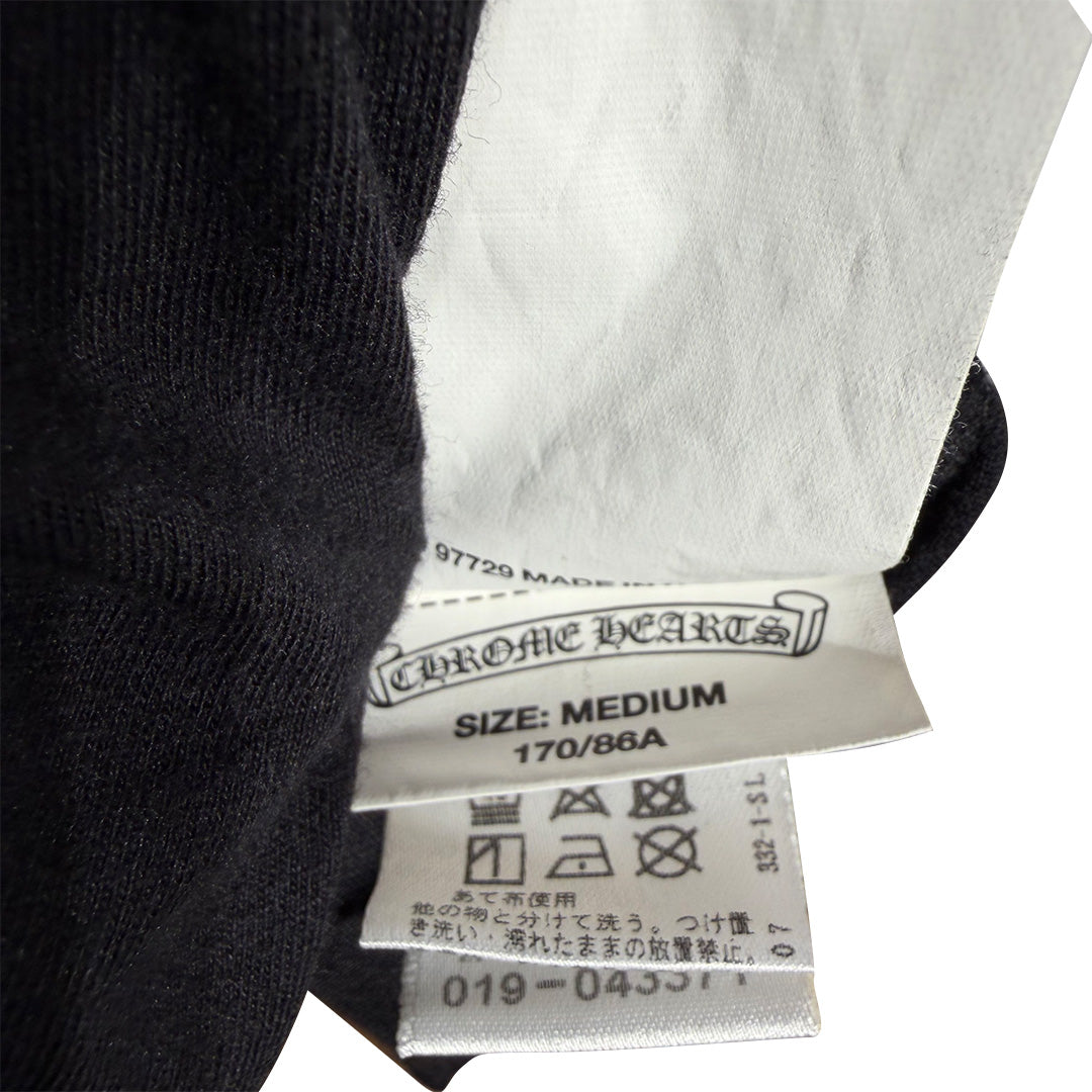 Chrome Hearts V-Neck Short Sleeve T-Shirt Blue Script Black