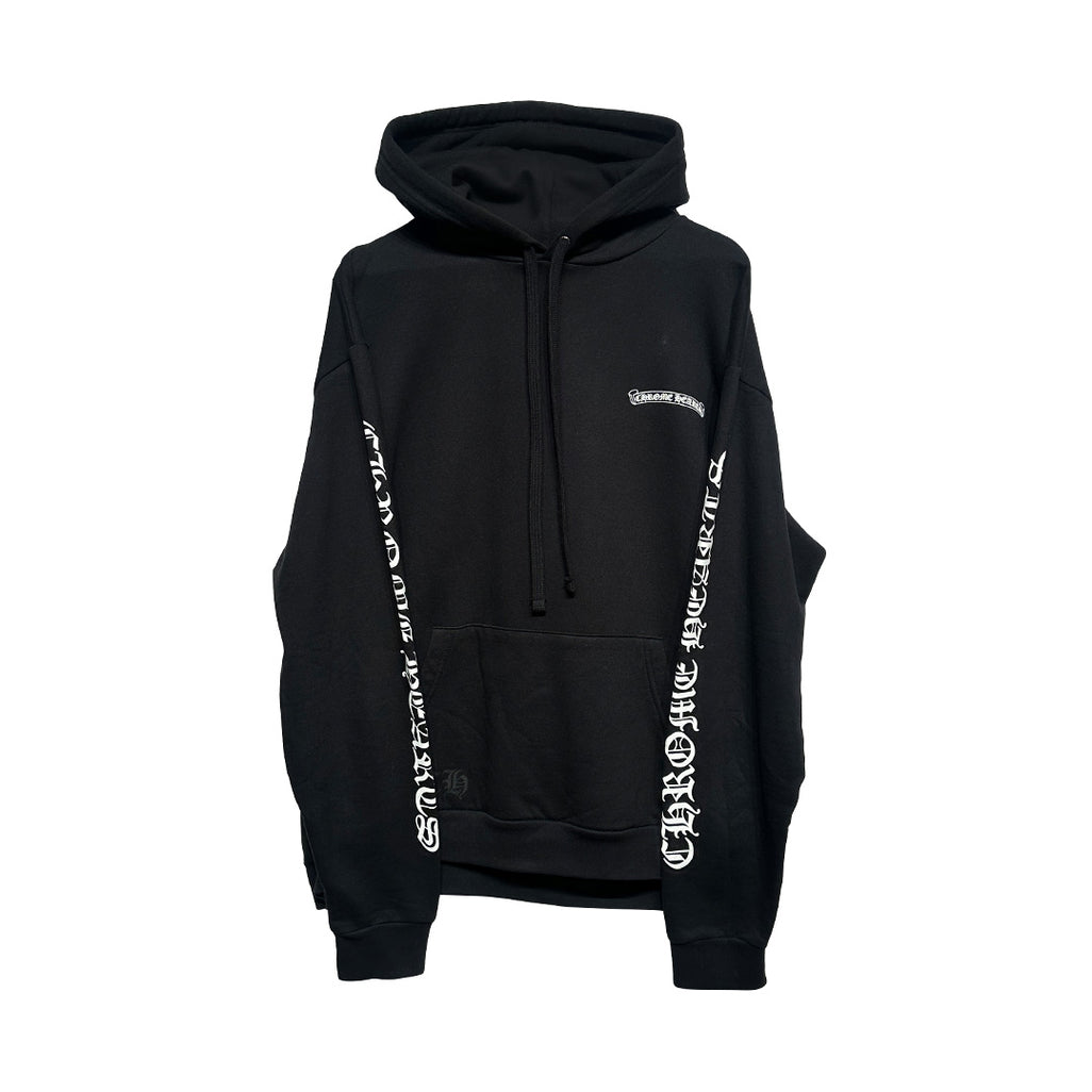 Chrome Hearts Vertical Logo Hoodie Black White