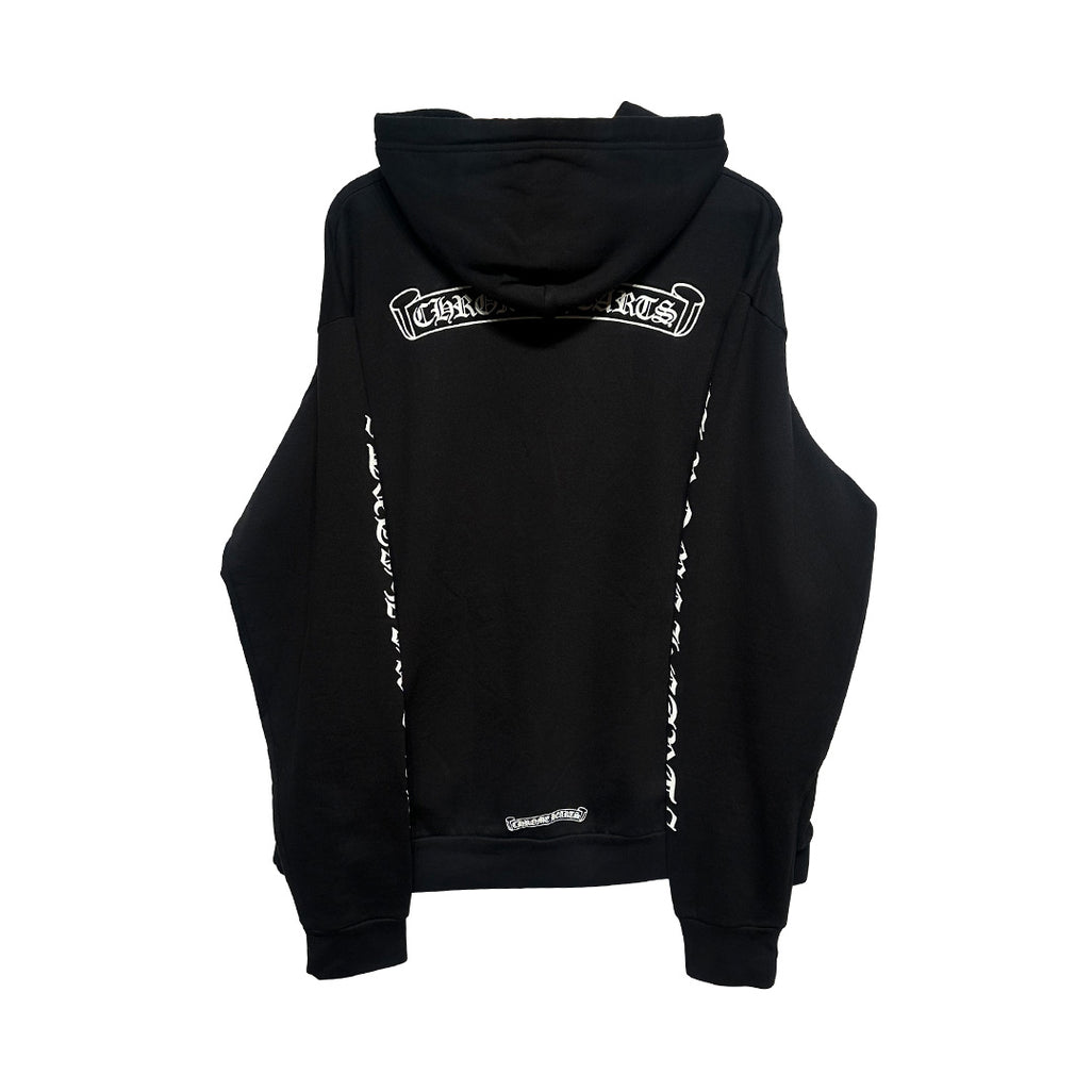 Chrome Hearts Vertical Logo Hoodie Black White