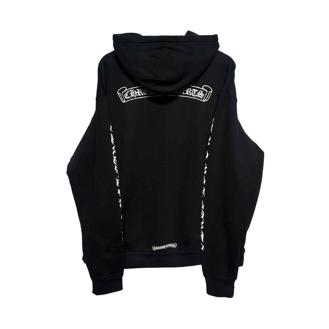 Chrome Hearts Vertical Logo Hoodie Black White
