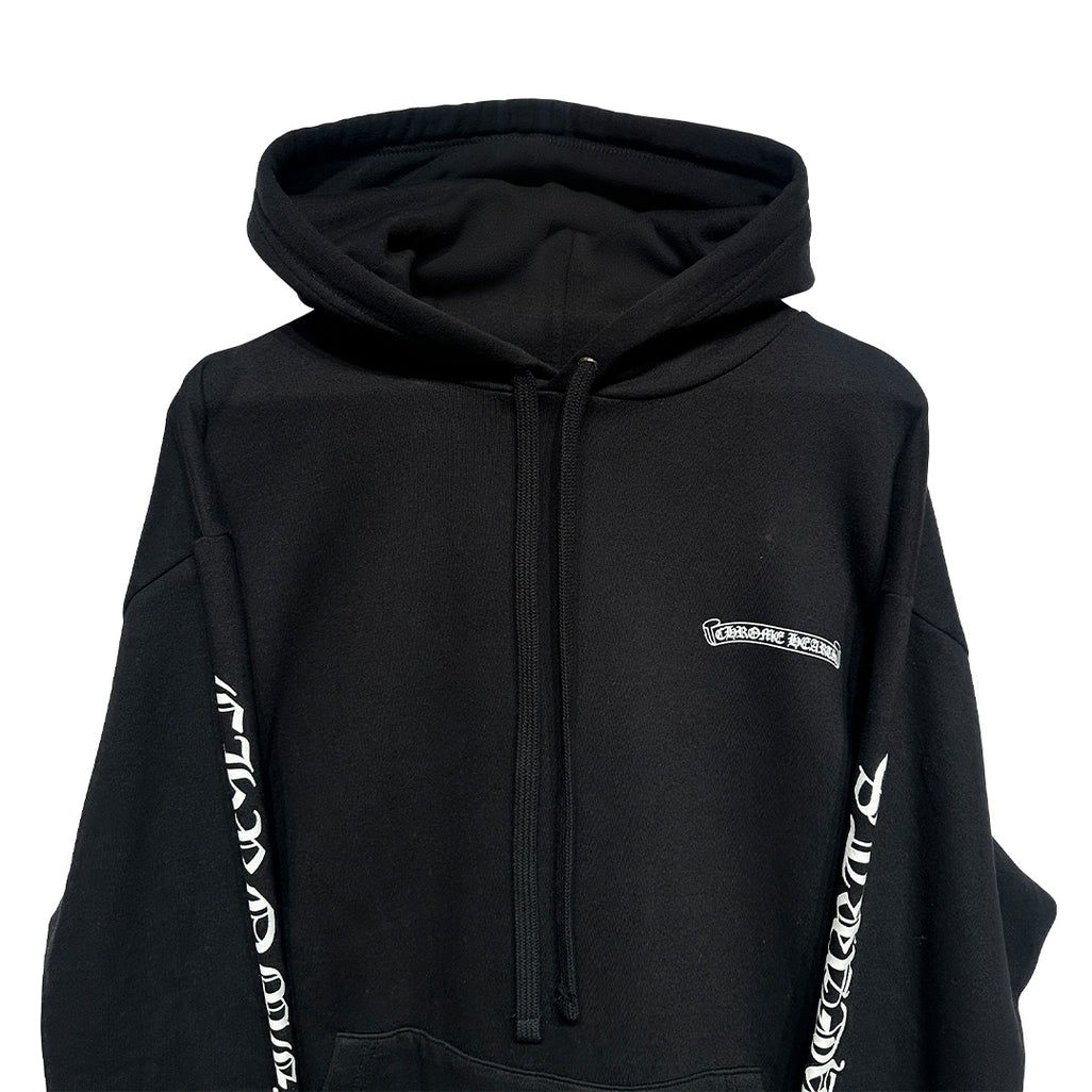Chrome Hearts Vertical Logo Hoodie Black White