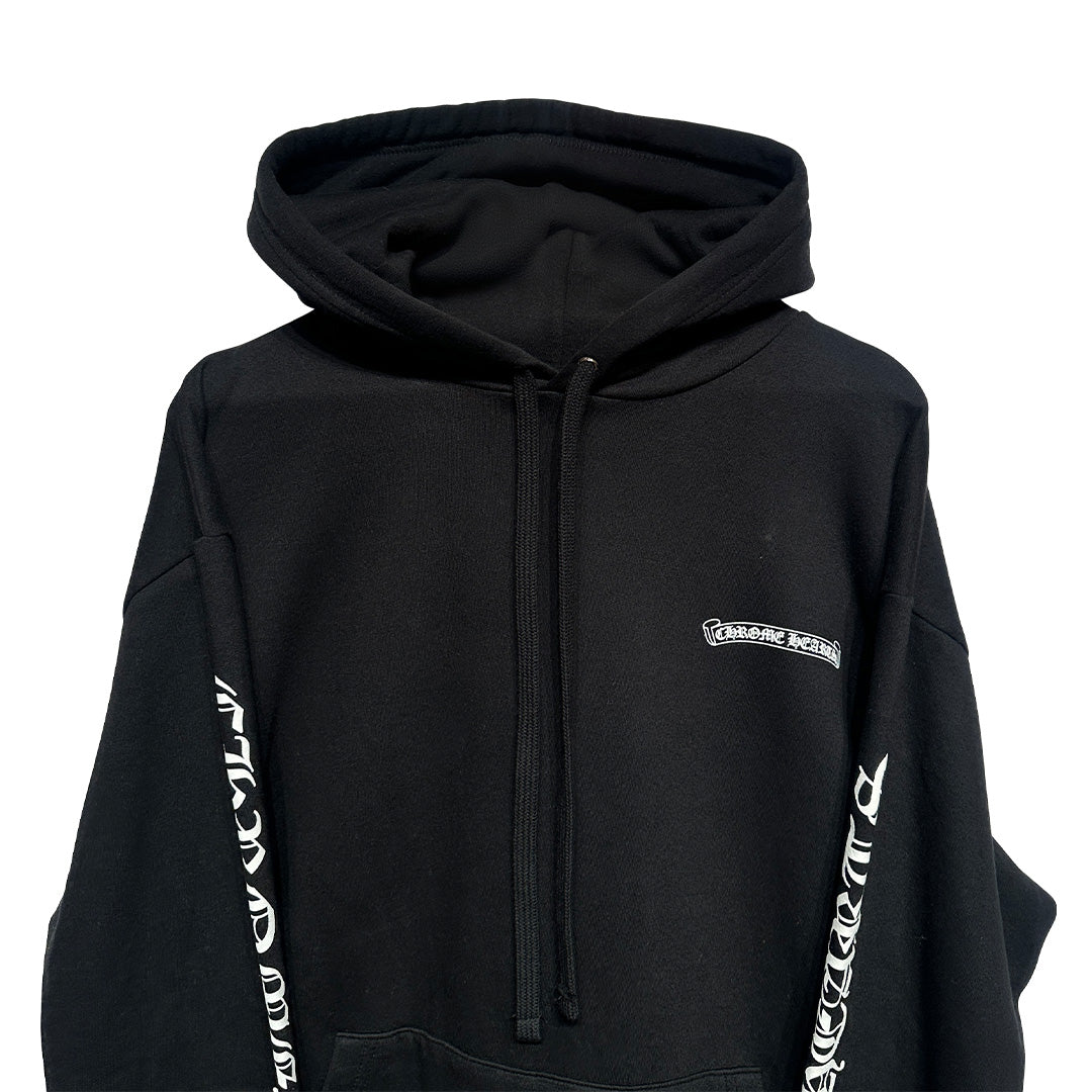 Chrome Hearts Vertical Logo Hoodie Black White