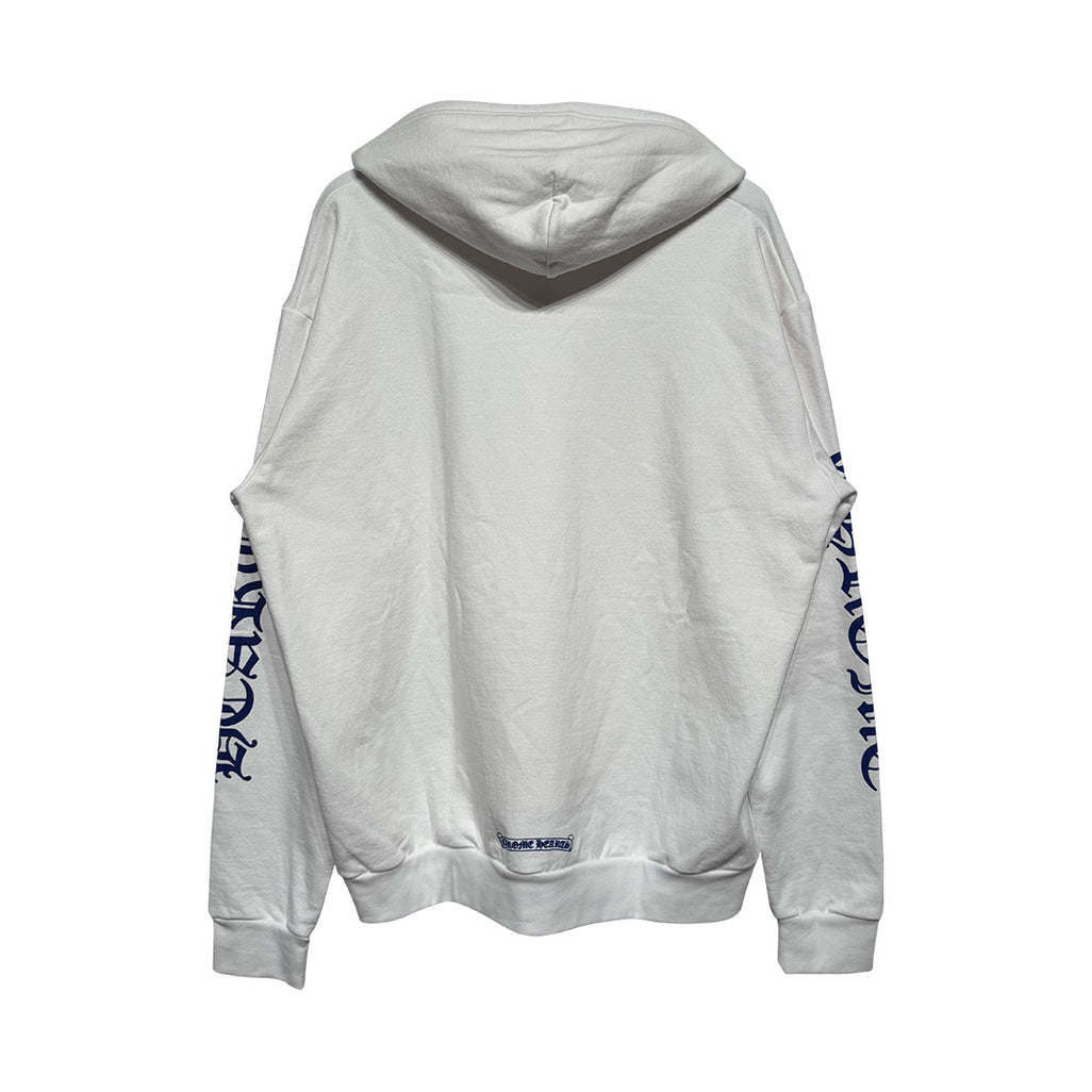 Chrome Hearts Vertical logo Zip-Up hoodie White/Blue