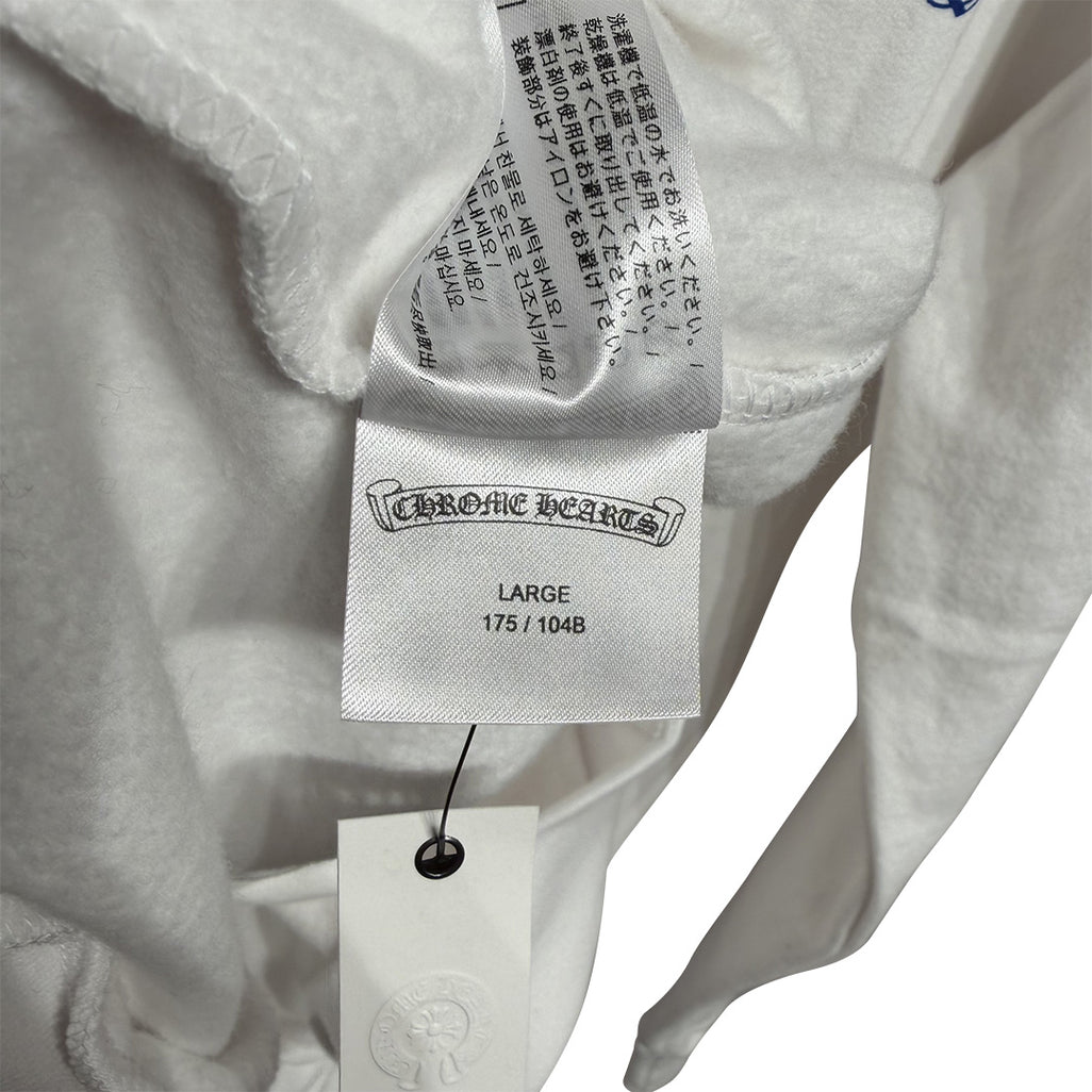 Chrome Hearts Vertical logo Zip-Up hoodie White/Blue