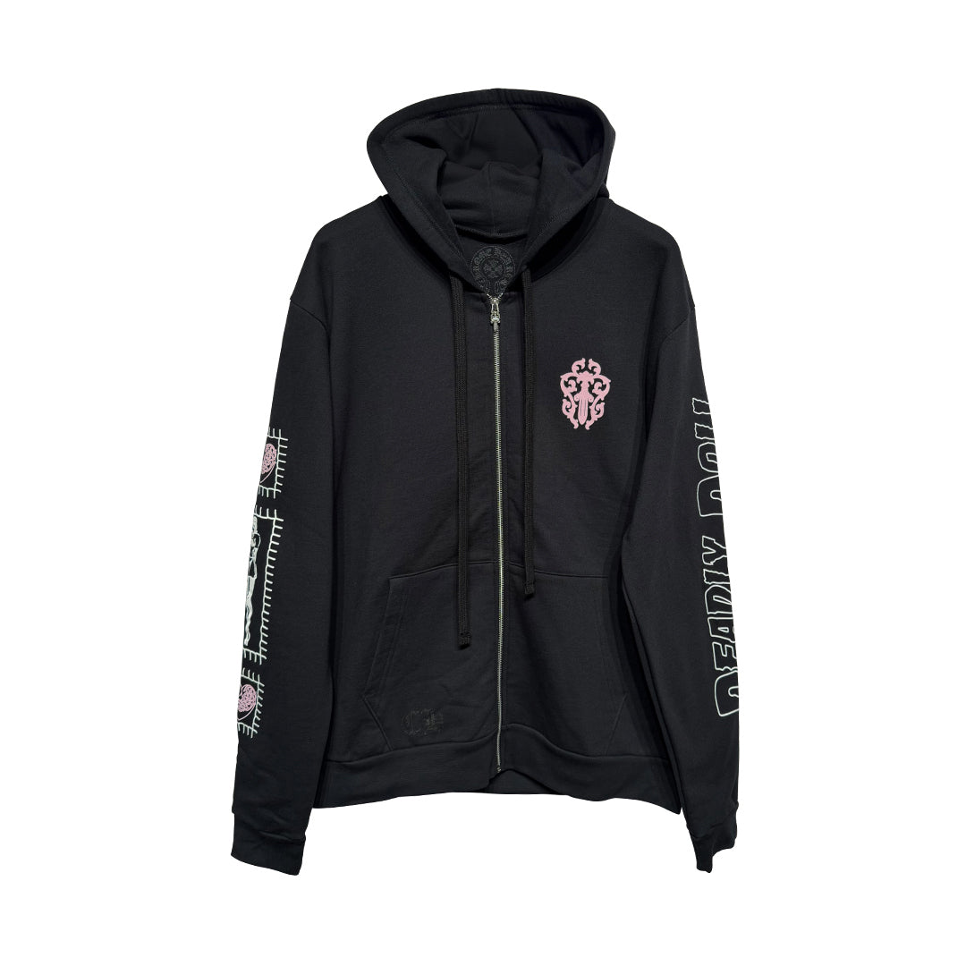 Chrome Hearts x Deadly Doll Pullover Hoodie Black/White