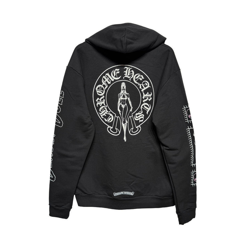 Chrome Hearts x Deadly Doll Pullover Hoodie Black/White