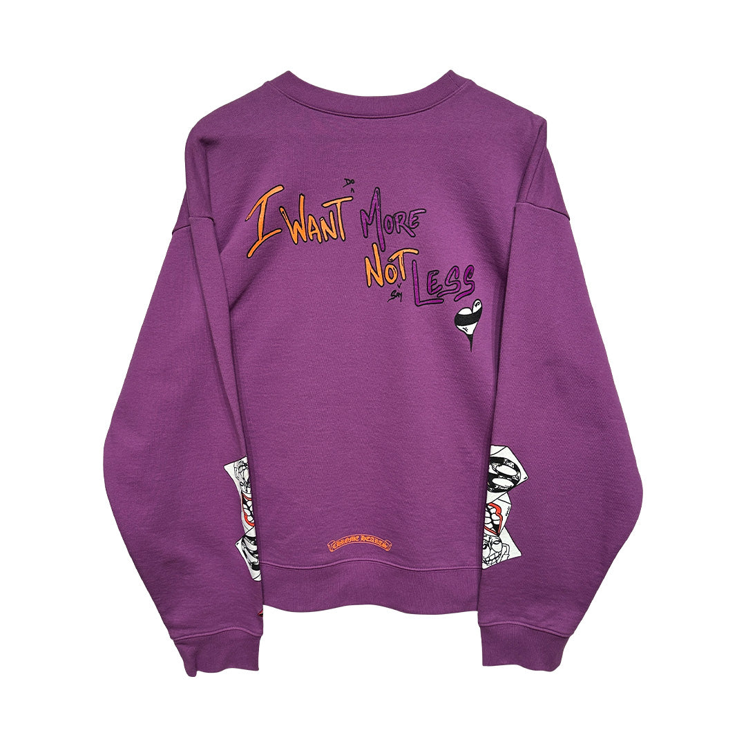 Chrome hearts Matty Boy I Want More Not Less Crewneck Sweatshirt Purple