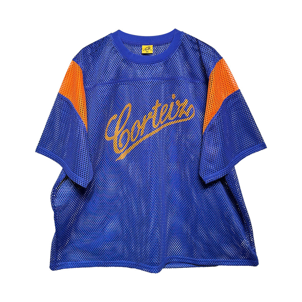 Corteiz Open Mesh Panel Jersey Blue Orange