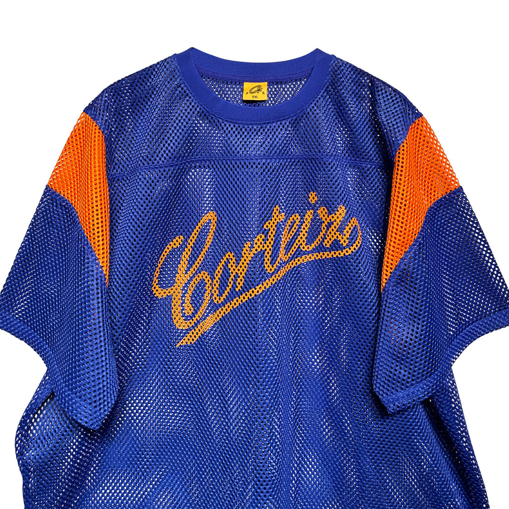 Corteiz Open Mesh Panel Jersey Blue Orange