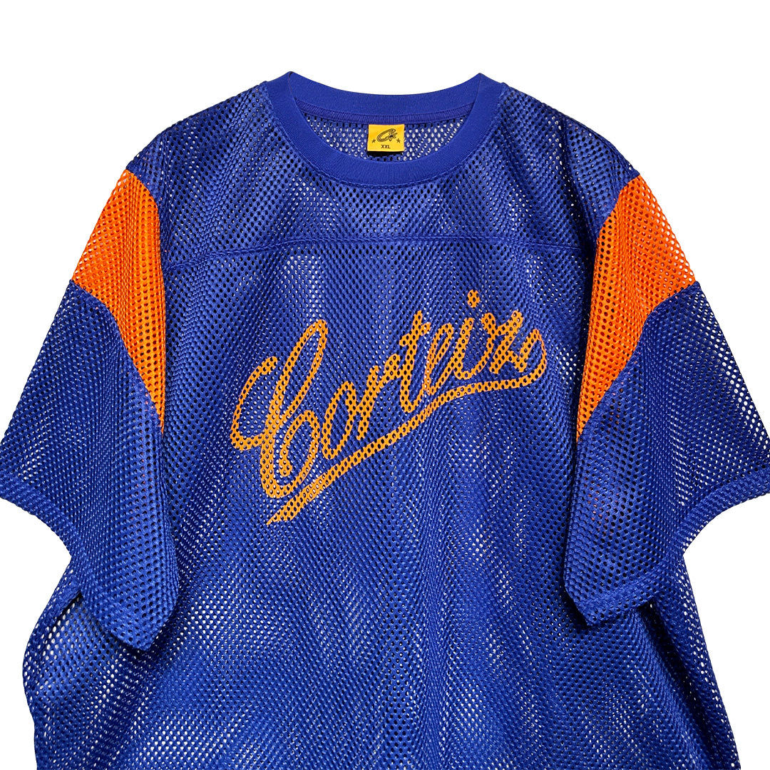 Corteiz Open Mesh Panel Jersey Blue Orange