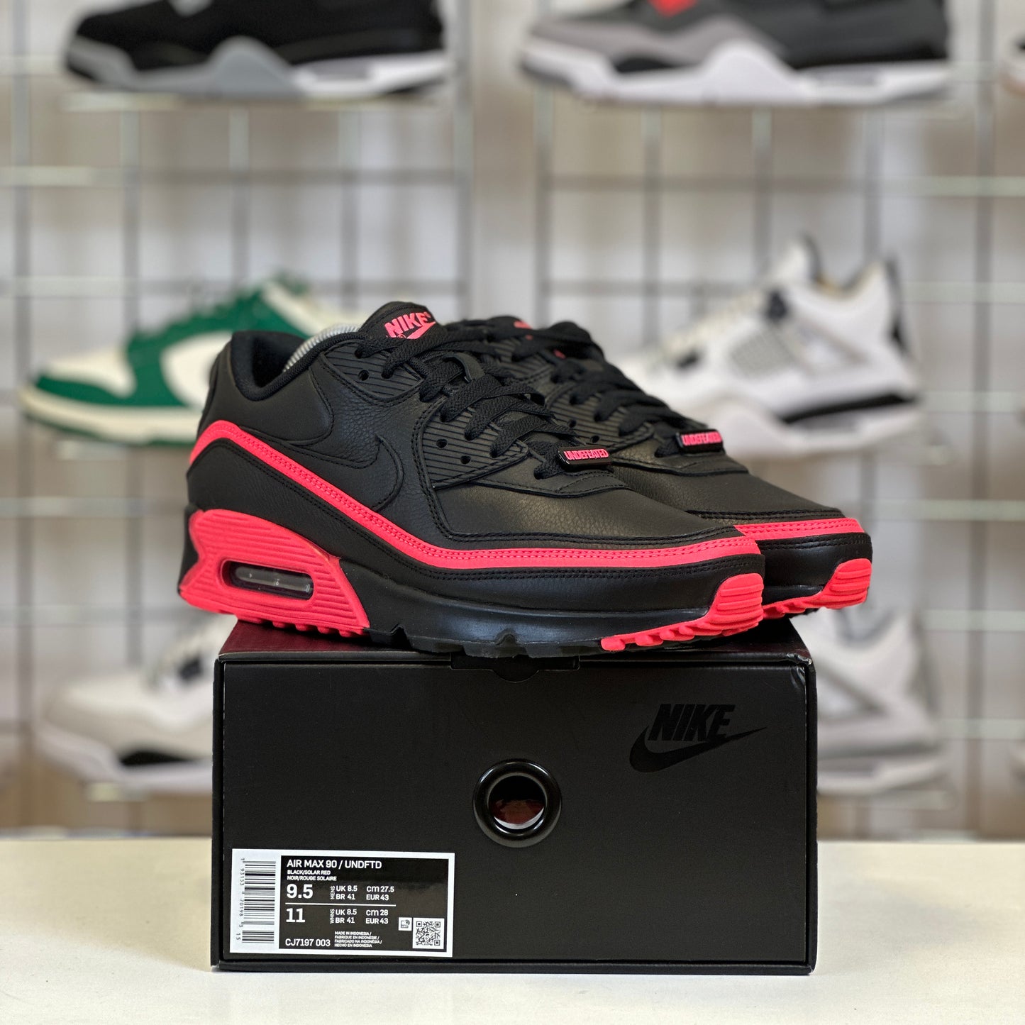 Nike Air Max 90 Undefeated 'Black Solar Red' UK8.5