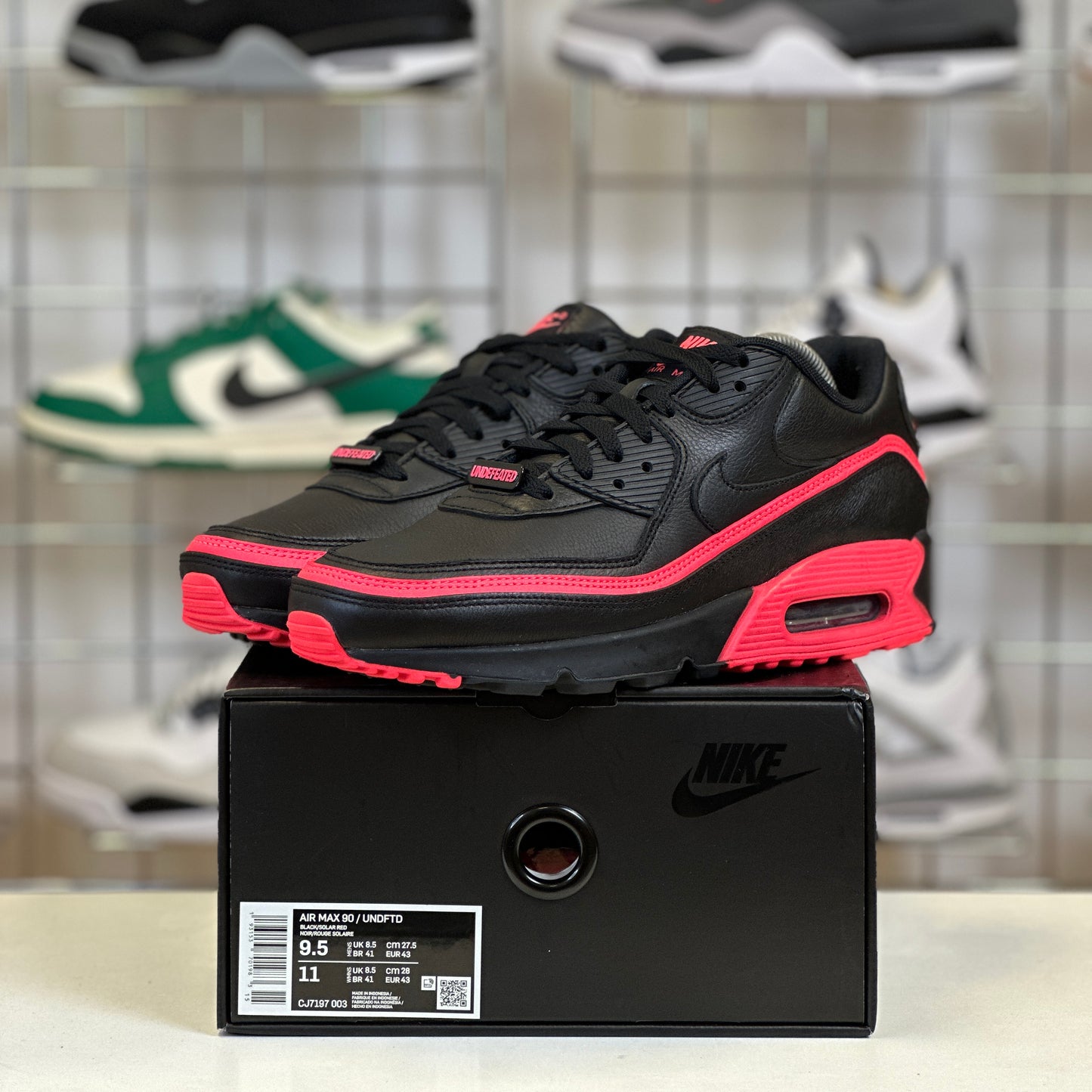 Nike Air Max 90 Undefeated 'Black Solar Red' UK8.5