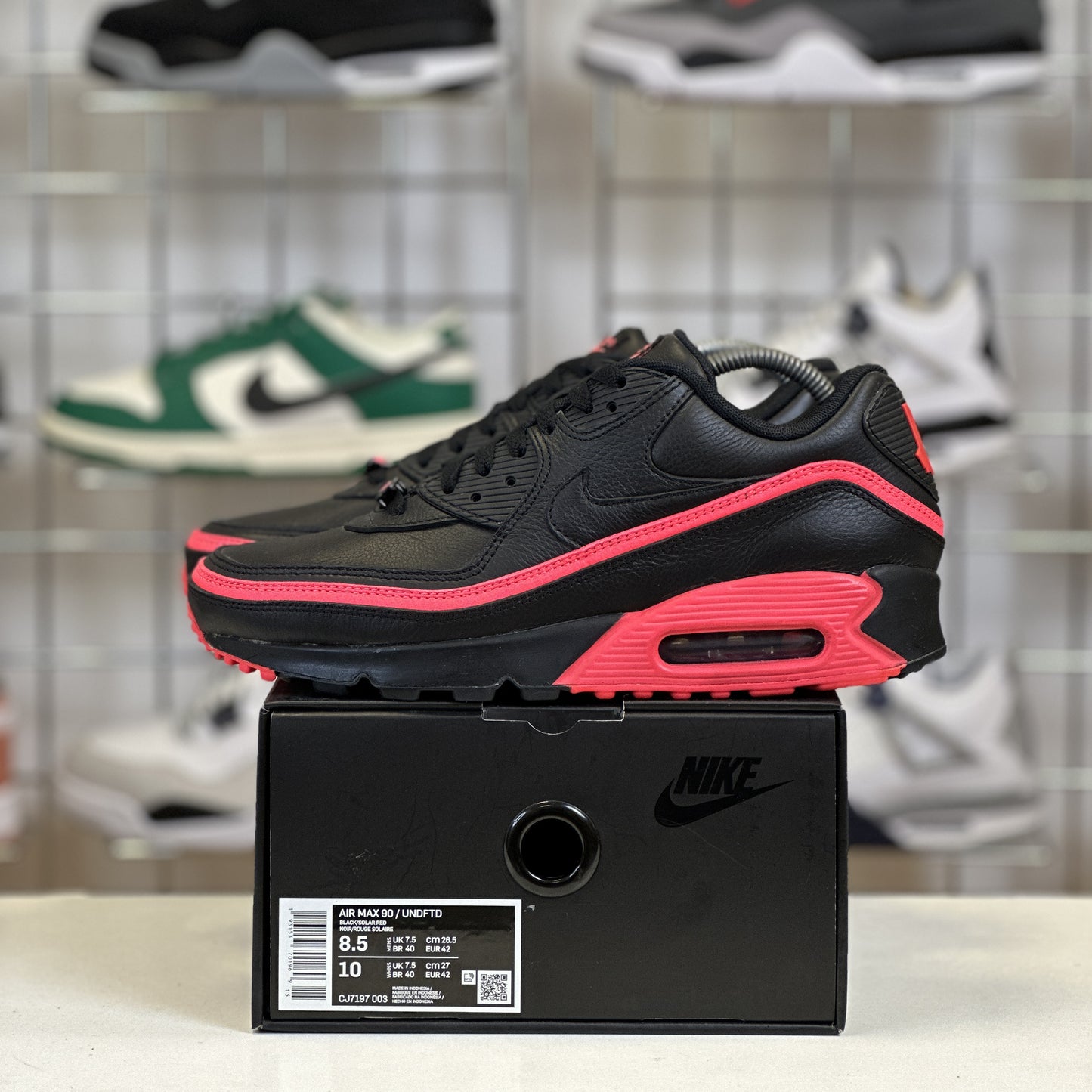 Nike Air Max 90 Undefeated 'Black Solar Red' UK7.5