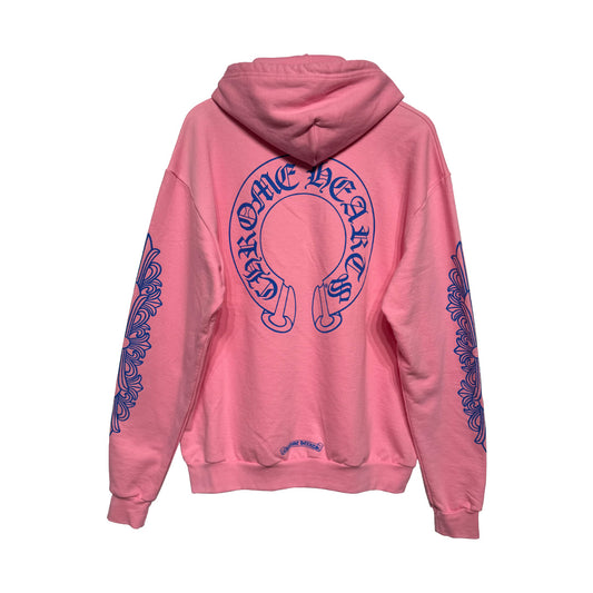 Chrome Hearts Floral Horseshoe Hoodie Blue/Pink