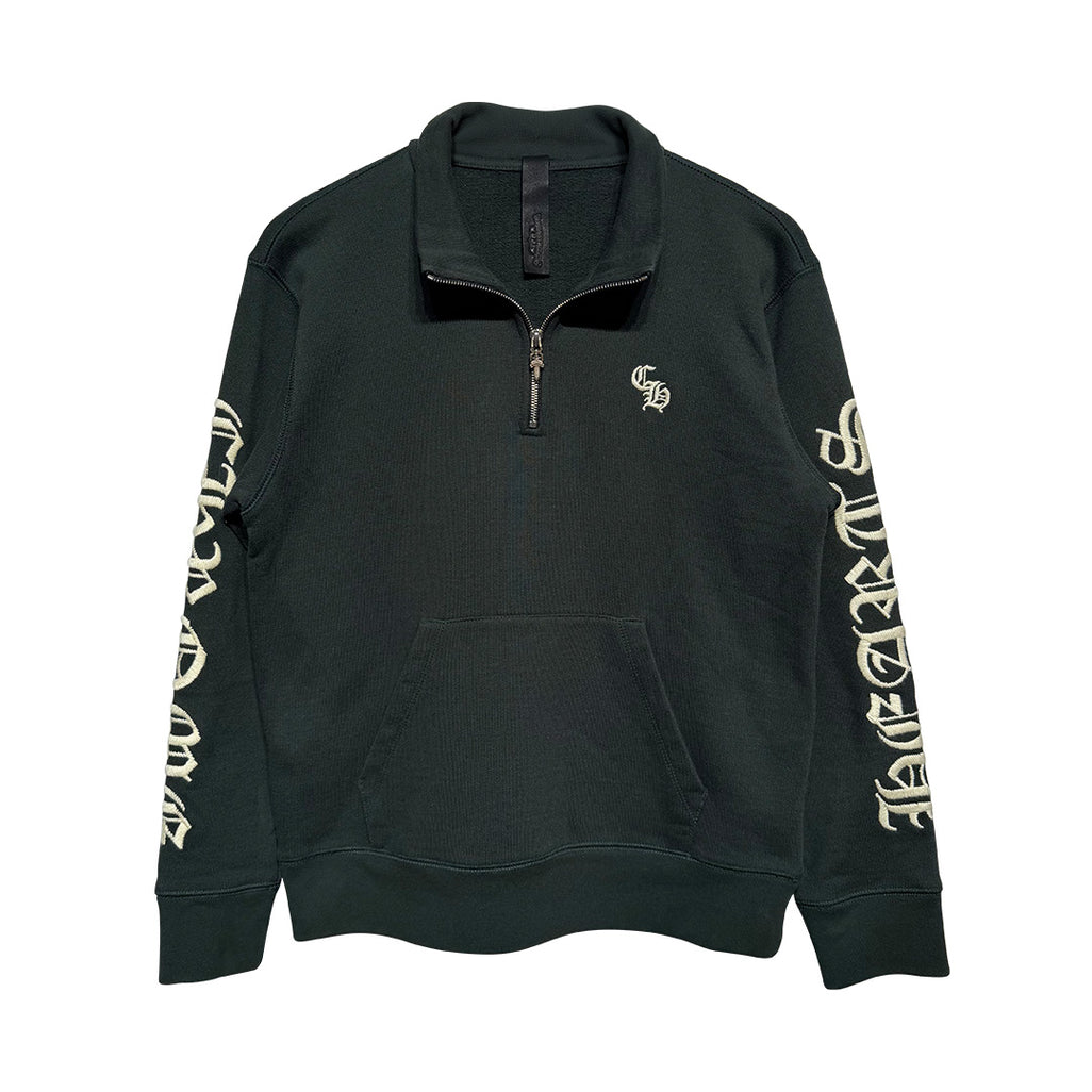 Chrome Hearts "Slo Ride" Half Zip Sweatshirt Dark Green