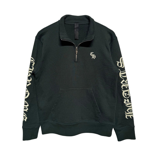 Chrome Hearts "Slo Ride" Half Zip Sweatshirt Dark Green