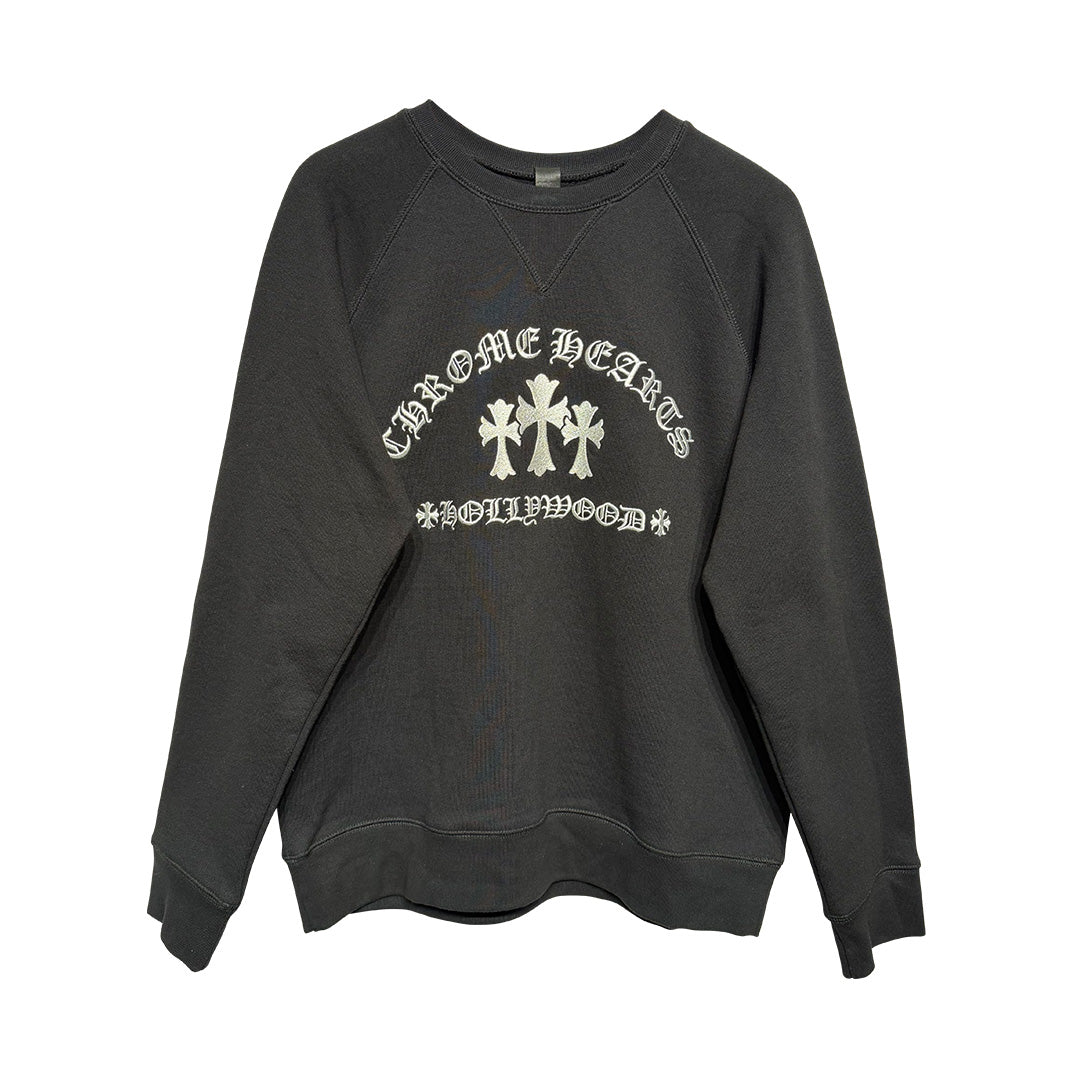 Chrome Hearts "Hollywood"  Cemetery Cross Crewneck Sweatshirt