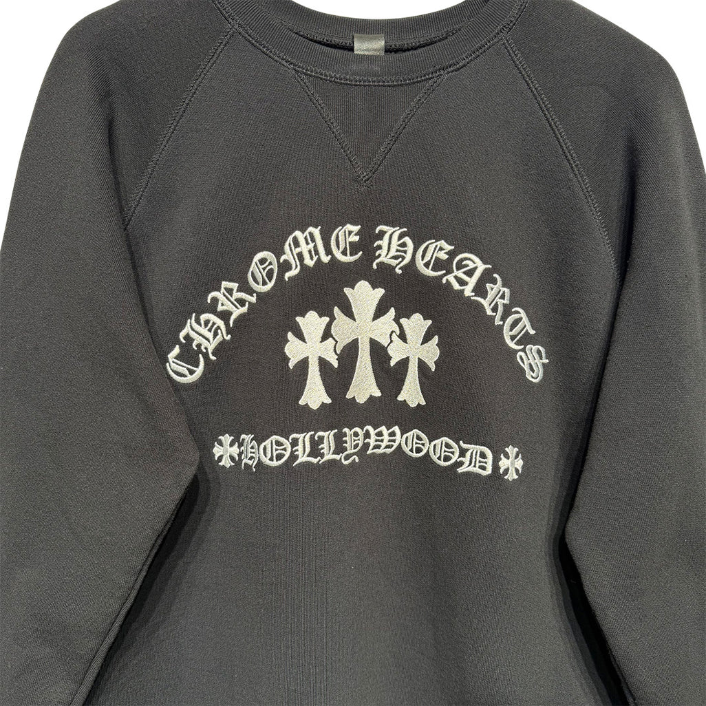 Chrome Hearts "Hollywood"  Cemetery Cross Crewneck Sweatshirt