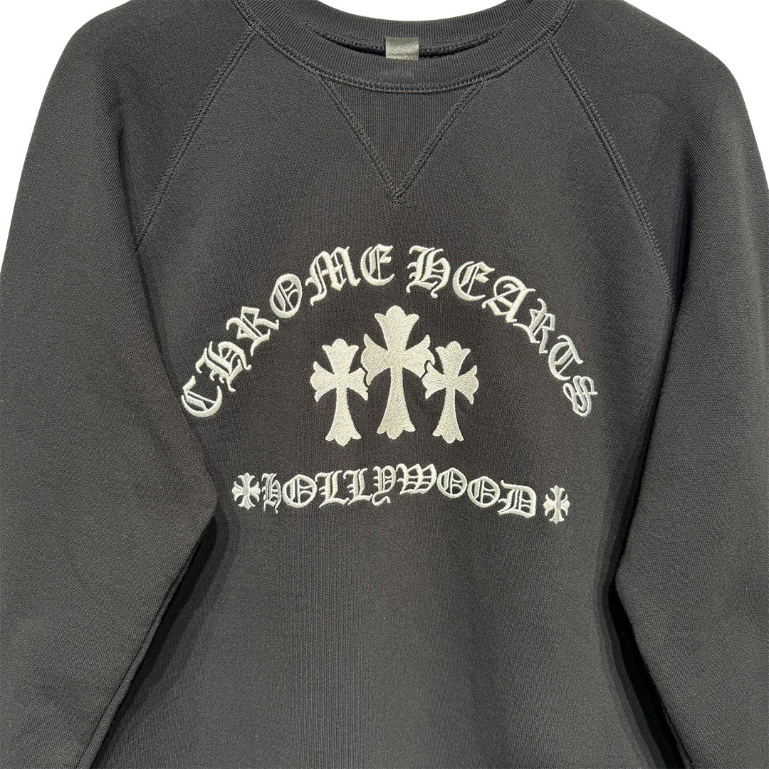 Chrome Hearts "Hollywood"  Cemetery Cross Crewneck Sweatshirt