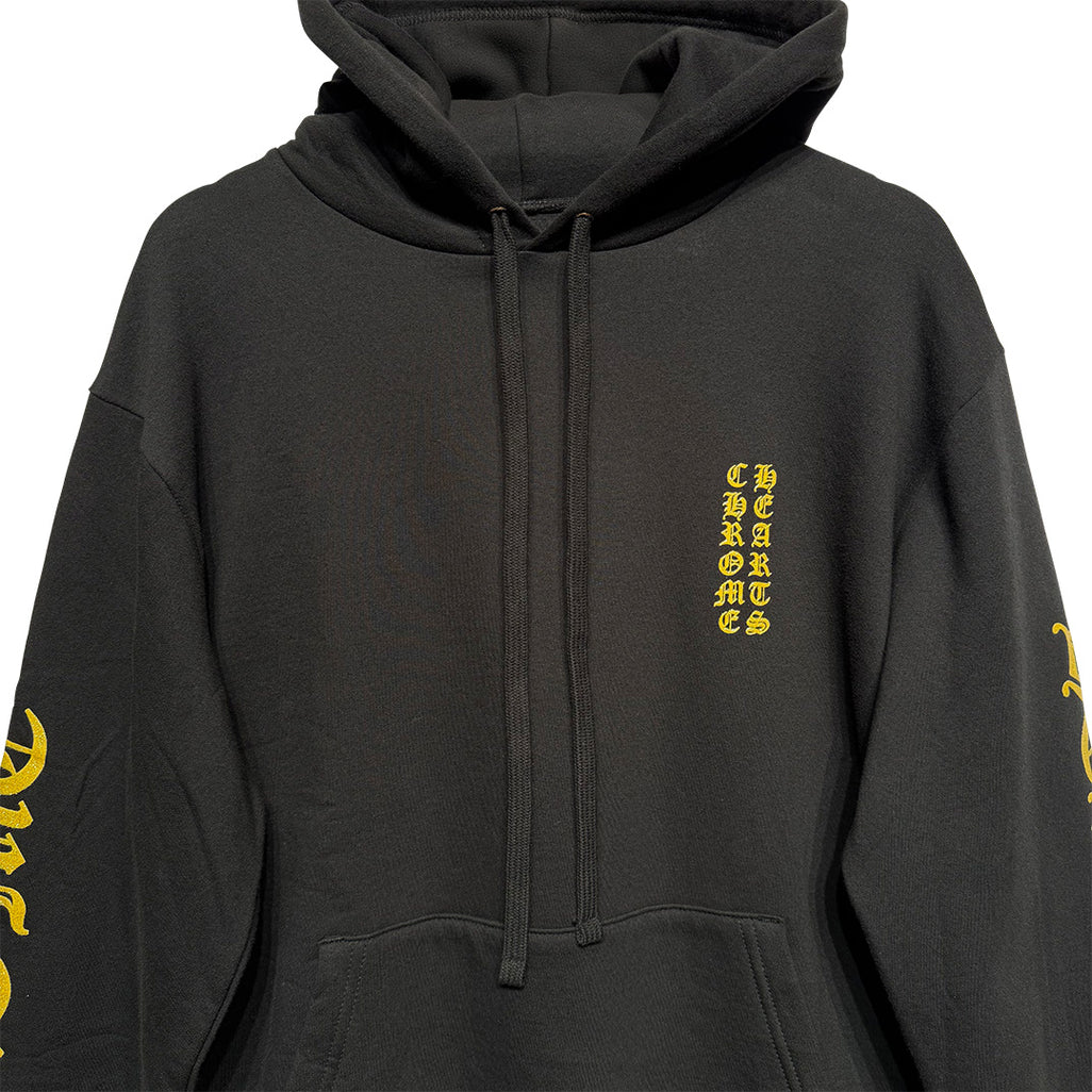 Chrome Hearts "1988" Script Logo  Pullover Hoodie Black & Gold