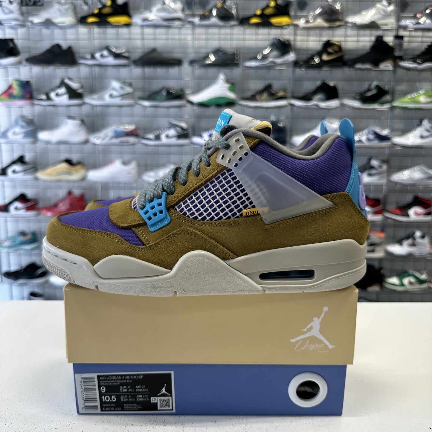 Union LA x Air Jordan 4 Retro Desert Moss UK8**