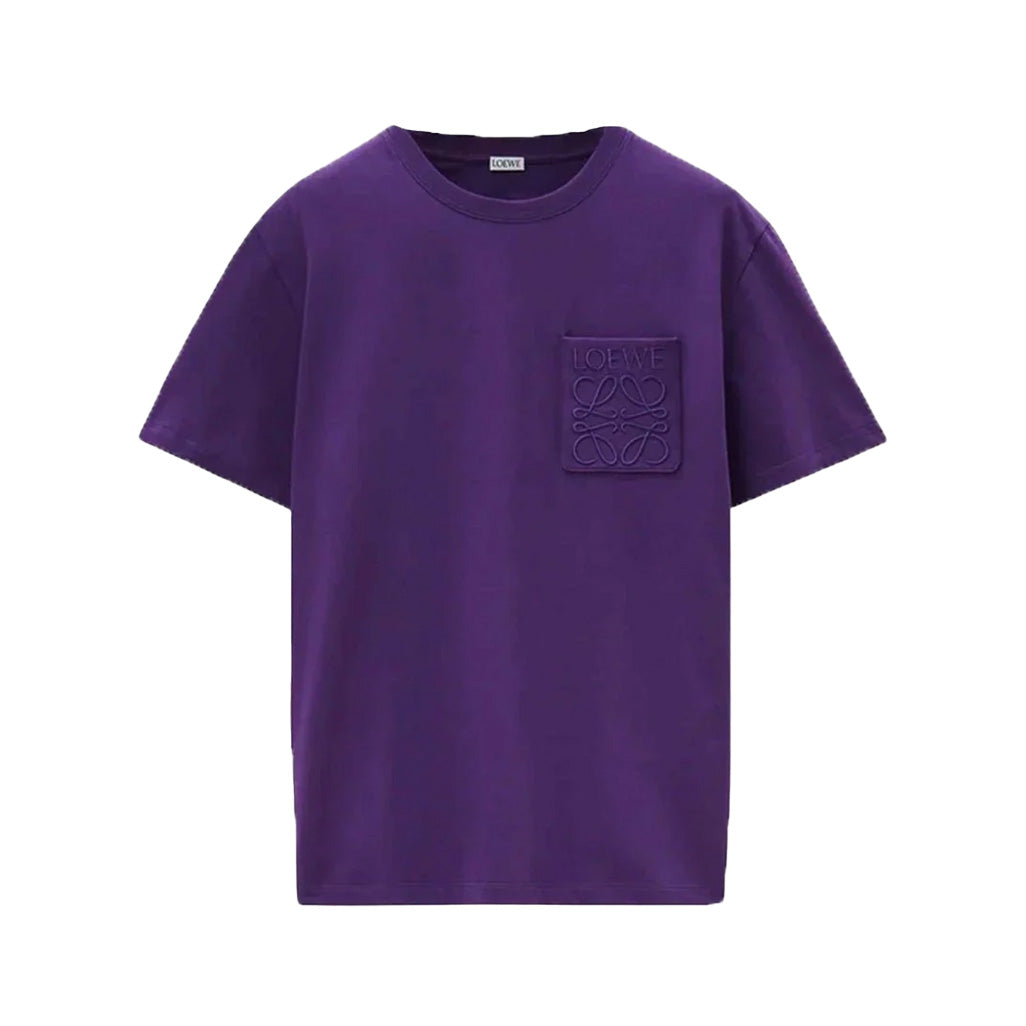 Loewe Pocket Tonal Logo Relaxed Fit T-Shirt Purple