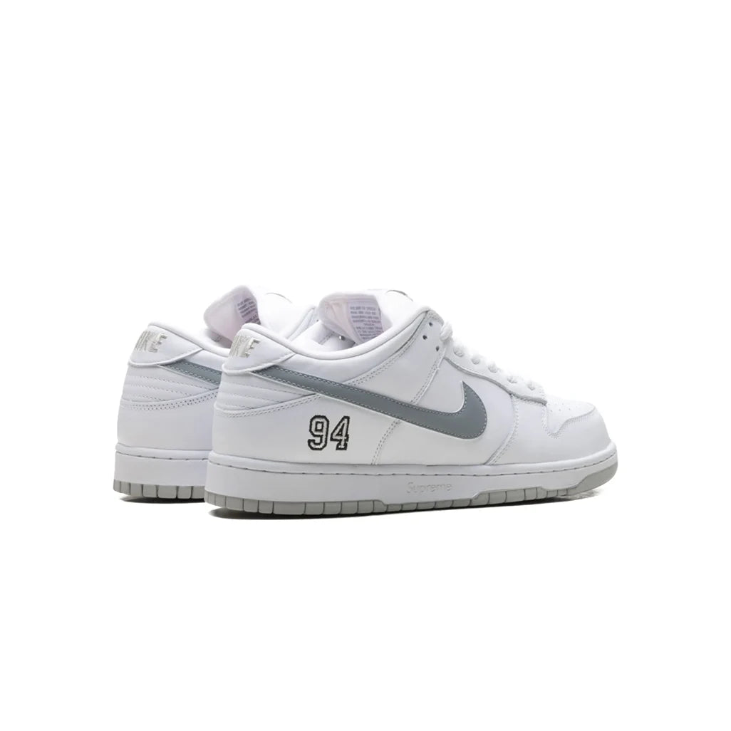 Nike SB Dunk Low Supreme 94 White Metallic Silver