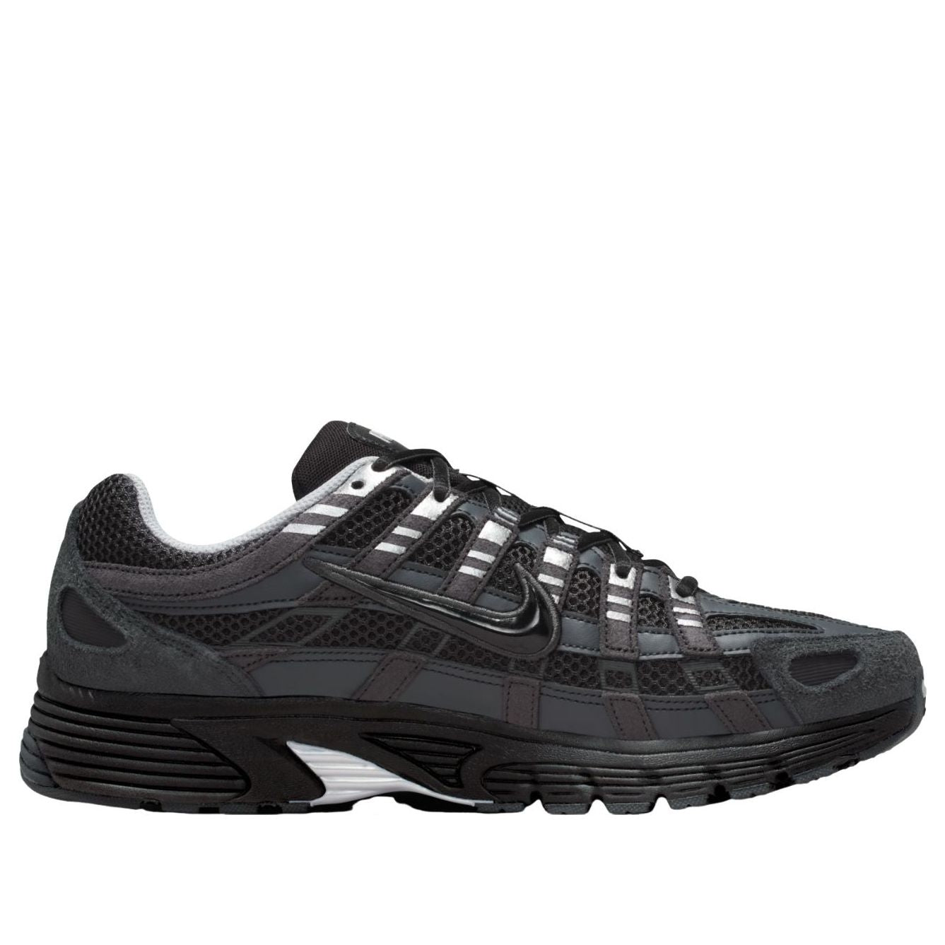Nike P-6000 Suede Anthracite Black Chrome Metallic Silver