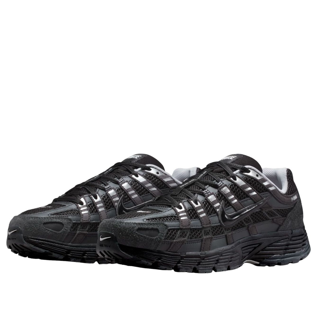 Nike P-6000 Suede Anthracite Black Chrome Metallic Silver