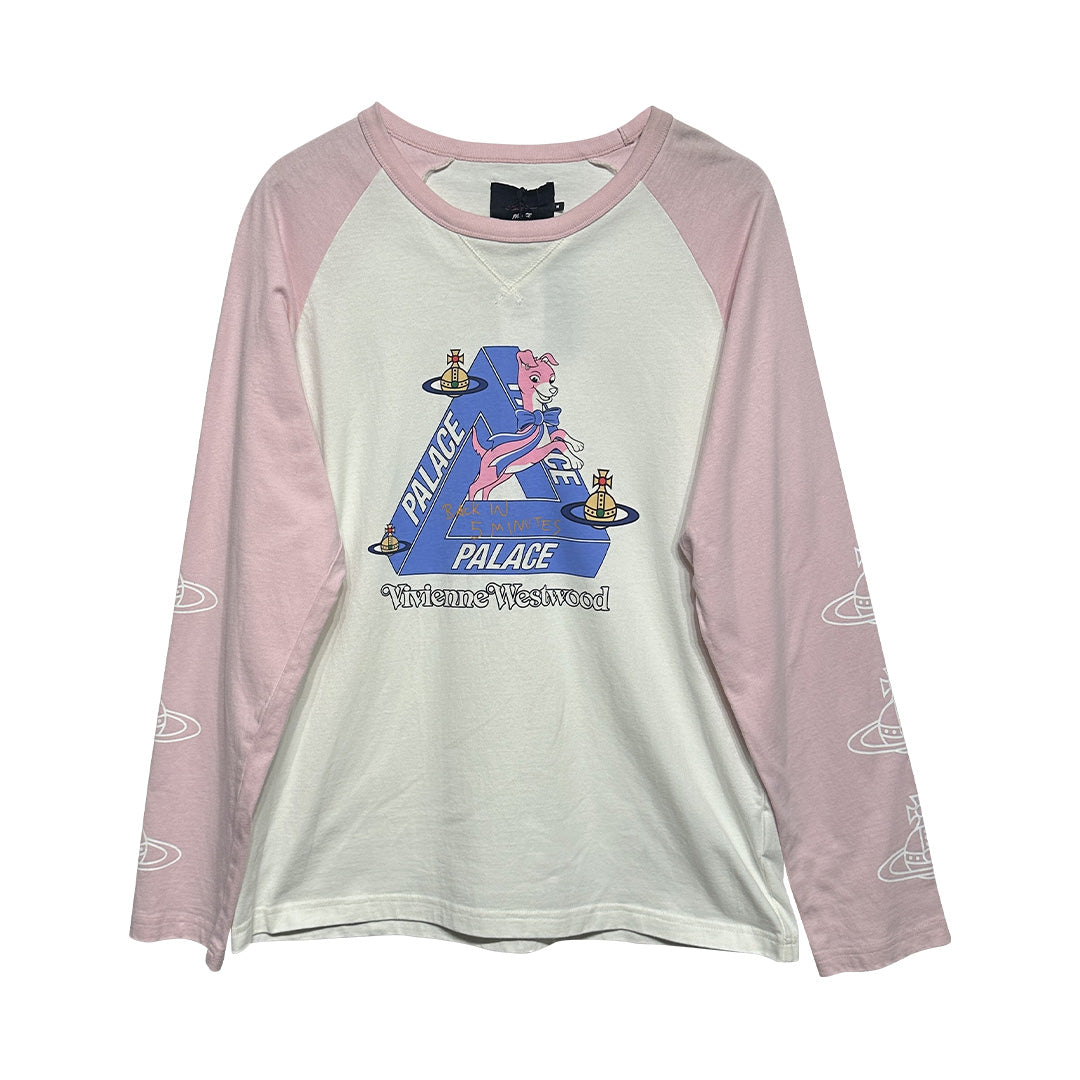 Palace x Vivienne Westwood Raglan Long Sleeve White Pink