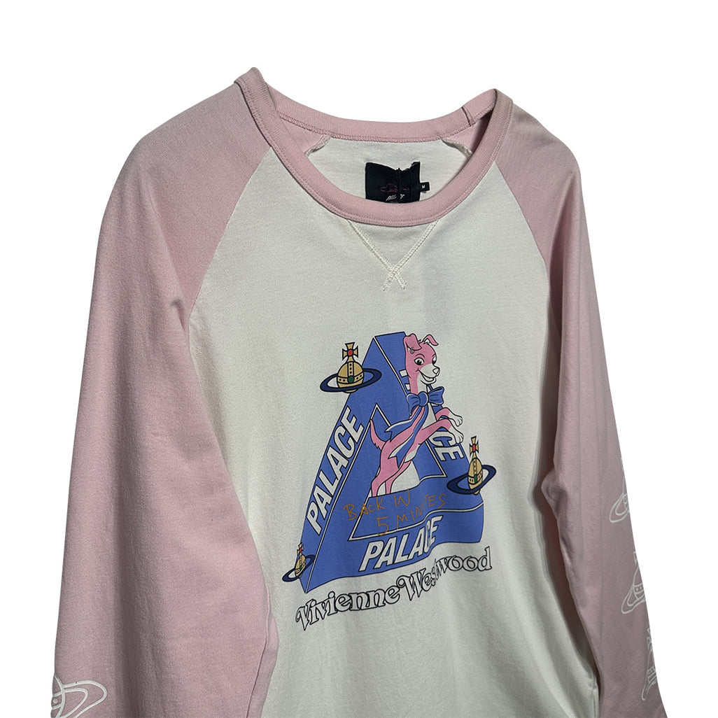 Palace x Vivienne Westwood Raglan Long Sleeve White Pink