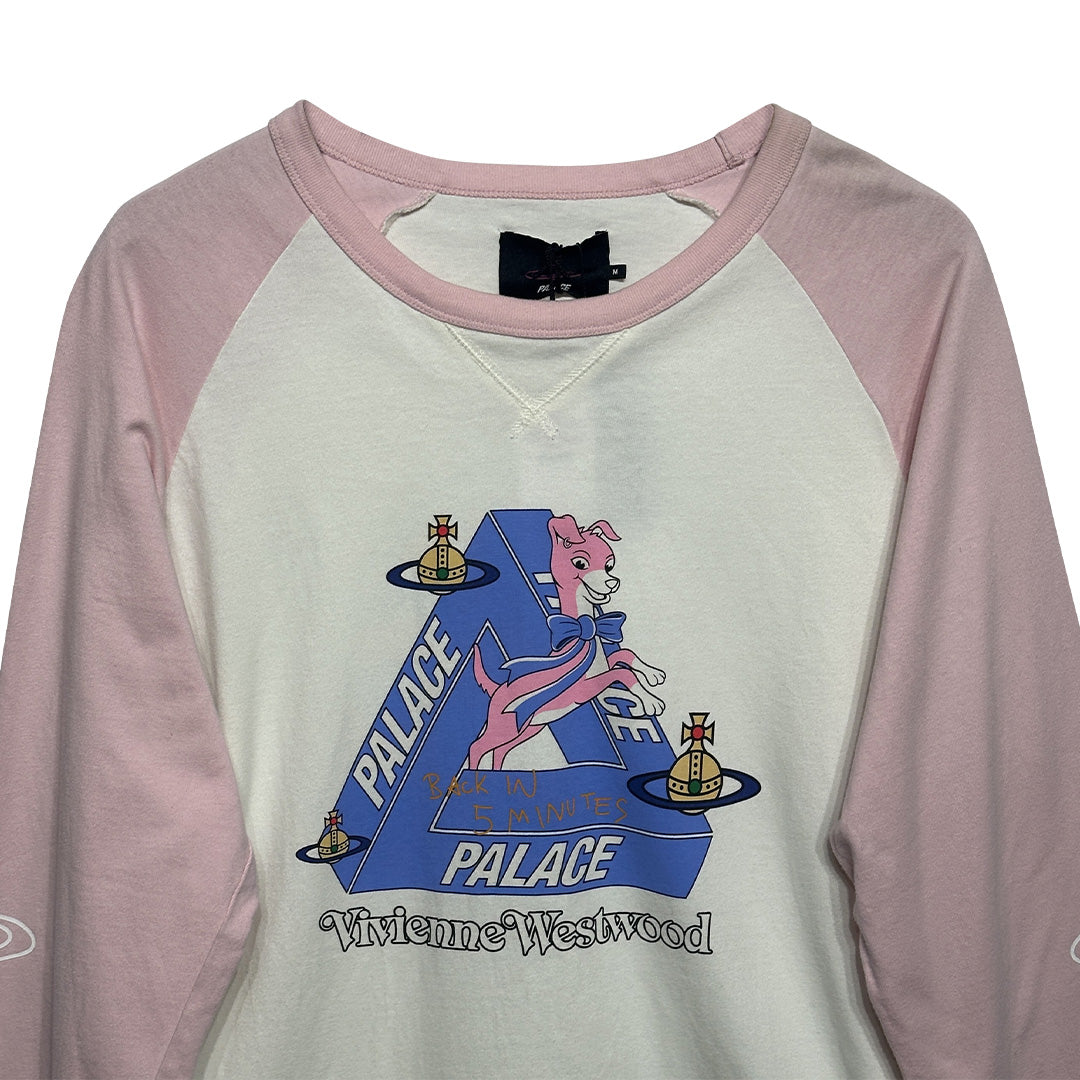 Palace x Vivienne Westwood Raglan Long Sleeve White Pink