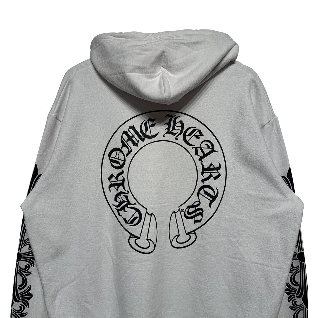 Chrome Hearts Floral Horseshoe Hoodie White Black
