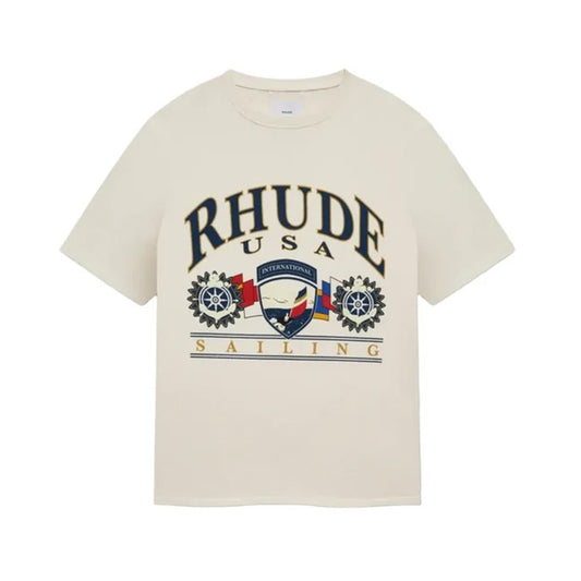 RHUDE USA Sailing Icon T-Shirt Beige