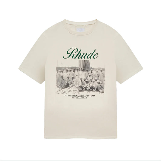 RHUDE Virgin Islands Script T-Shirt Beige