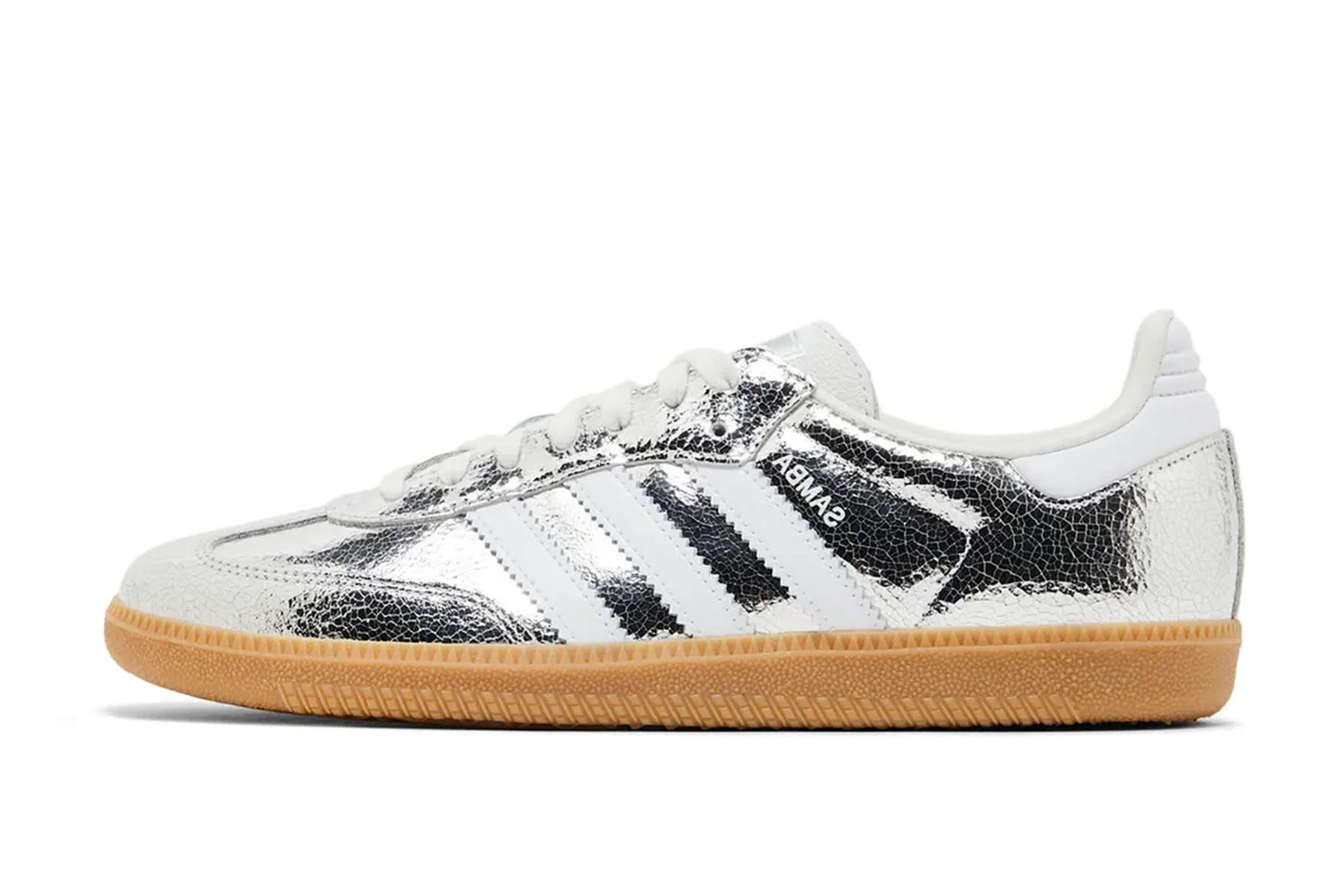 adidas Samba OG Silver Metallic Cracked Leather