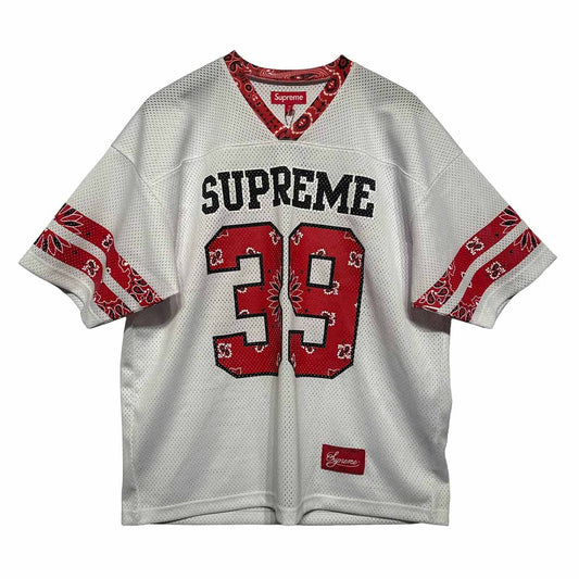 Supreme Bandana Football Jersey White Red