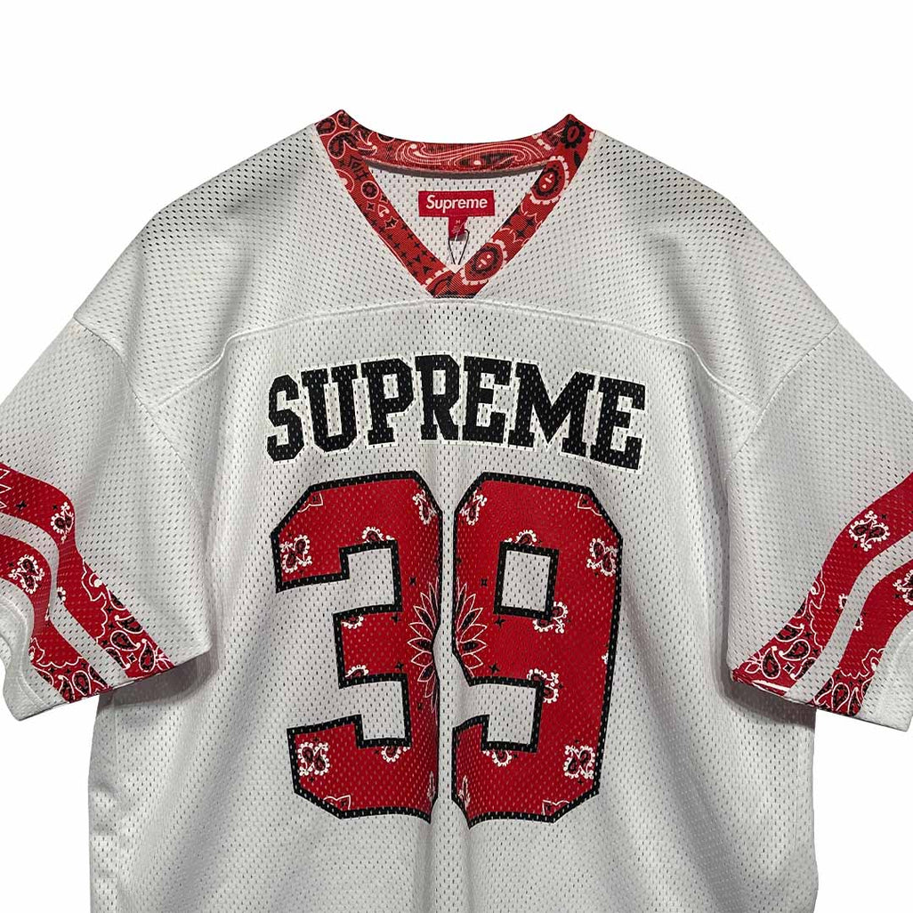 Supreme Bandana Football Jersey White Red