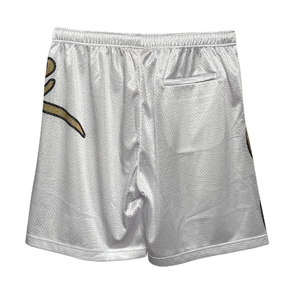 Supreme Big Script Mesh Shorts White Gold