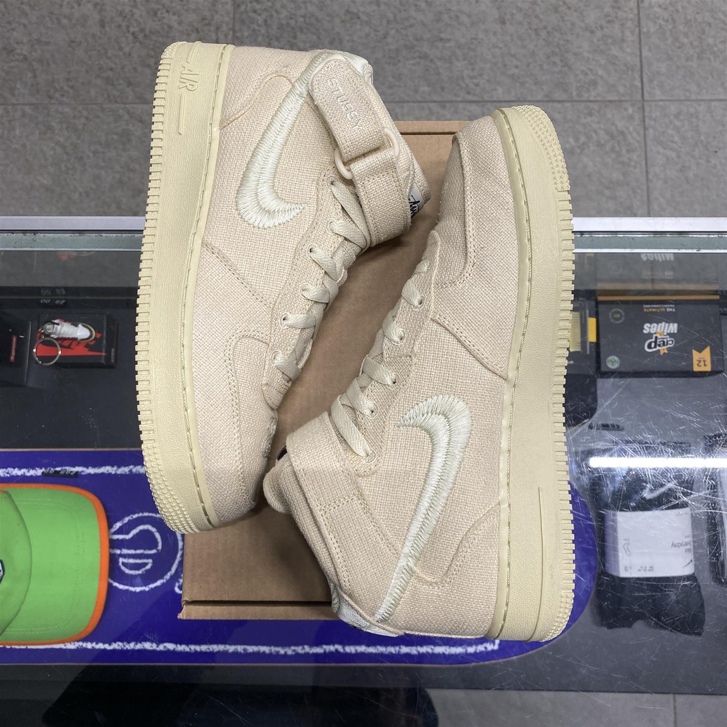 Nike Air Force 1 Mid Stussy 'Fossil' UK7.5 (No Box)