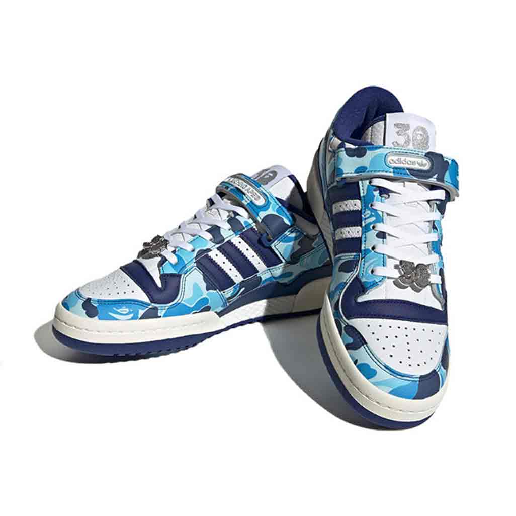 N*K様  Forum 84 Bape Low 【室内試着のみ】 adidas Forum 84 Low Bape 30th Anniversary 'Blue Camo' – OG Kicks