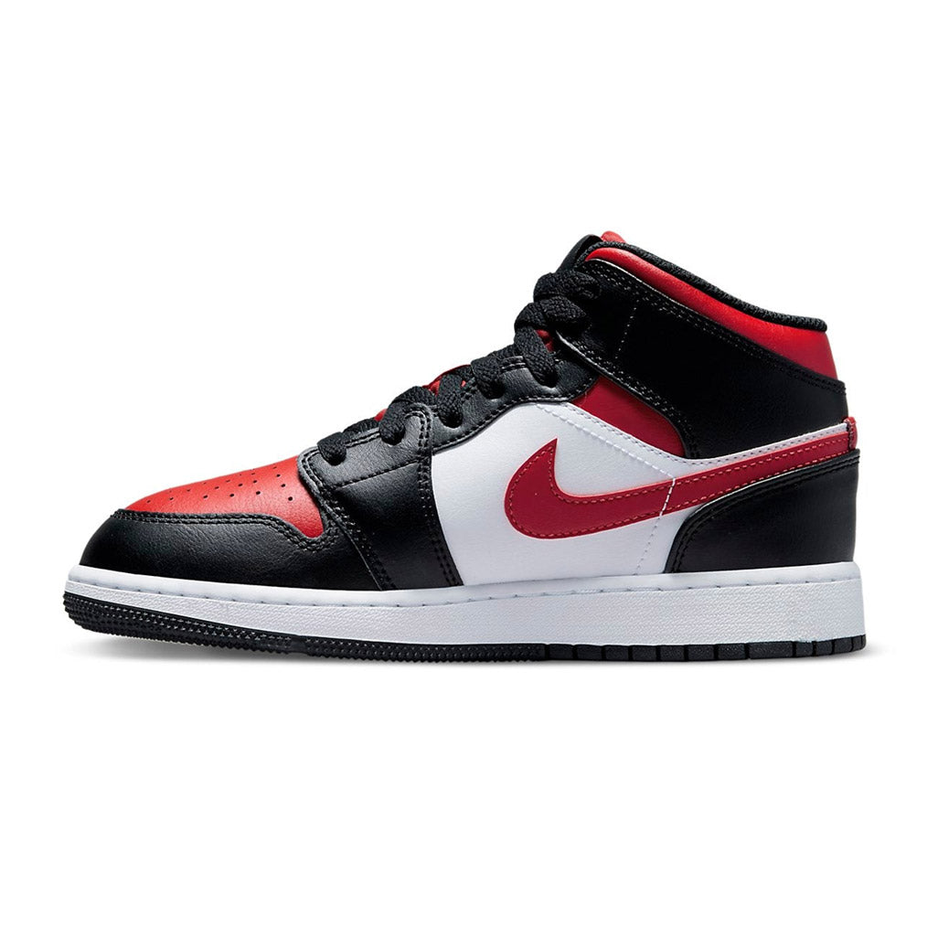 Air Jordan 1 Mid Black Fire Red GS