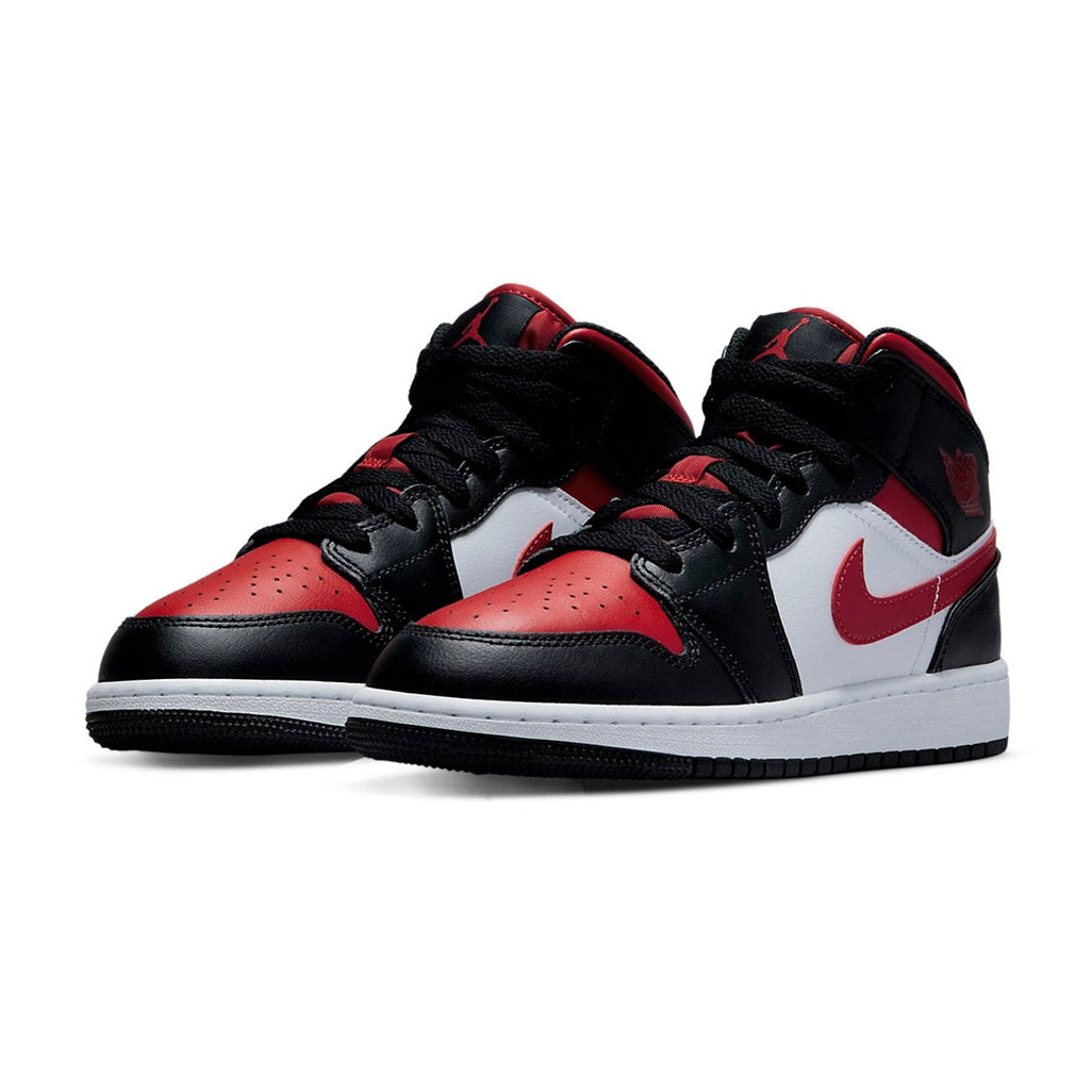 Air Jordan 1 Mid Black Fire Red GS – OG Kicks