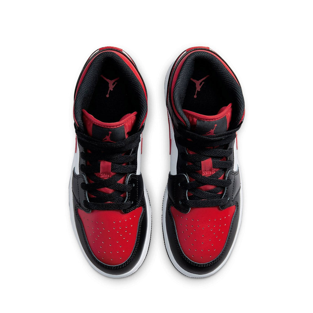Air Jordan 1 Mid Black Fire Red GS – OG Kicks