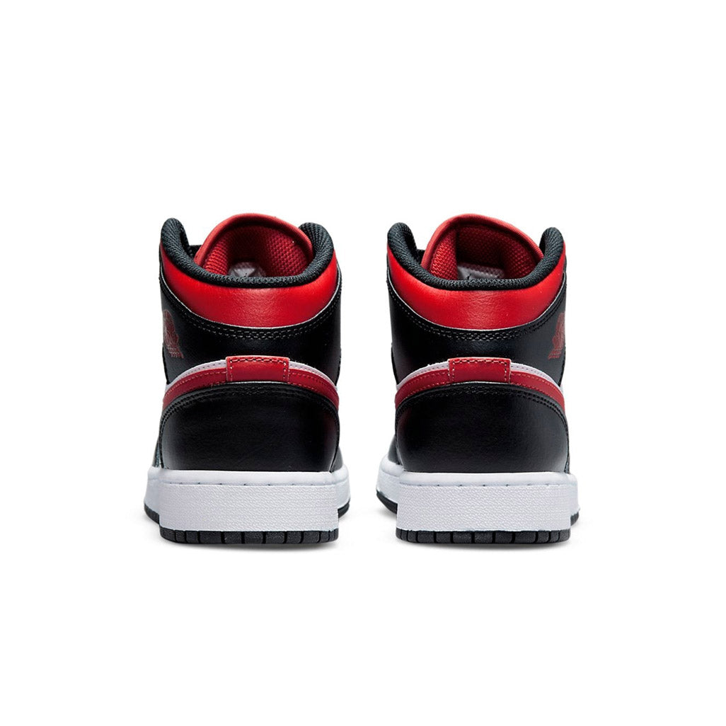 Air Jordan 1 Mid Black Fire Red GS