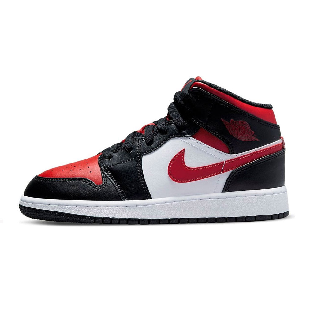 Air Jordan 1 Mid Black Fire Red GS