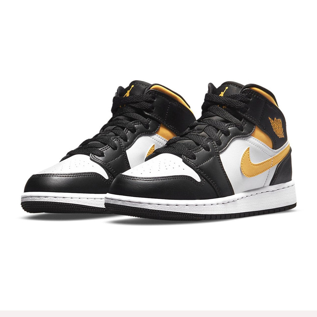 Air Jordan 1 Mid White Pollen Black GS
