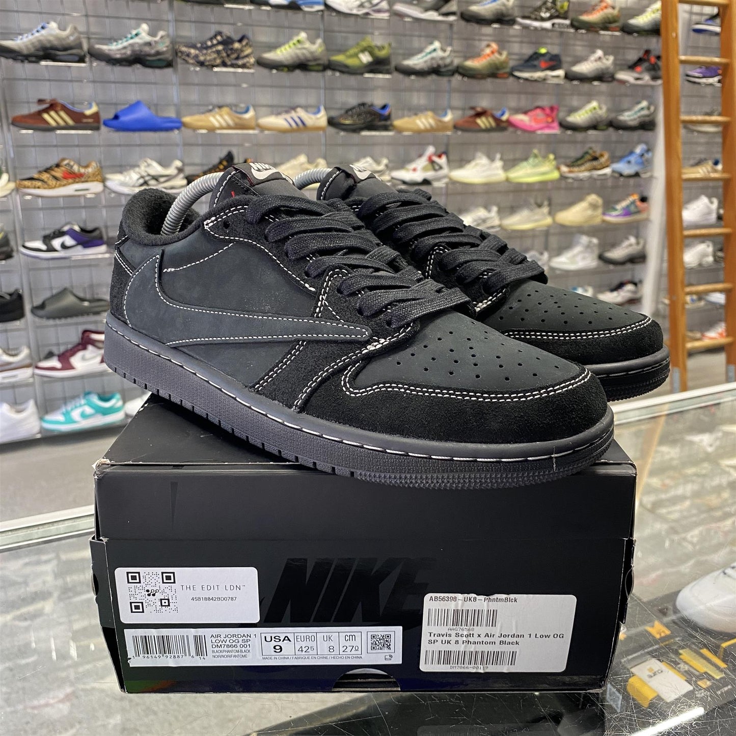 Jordan 1 Retro Low OG SP Travis Scott 'Black Phantom' UK8