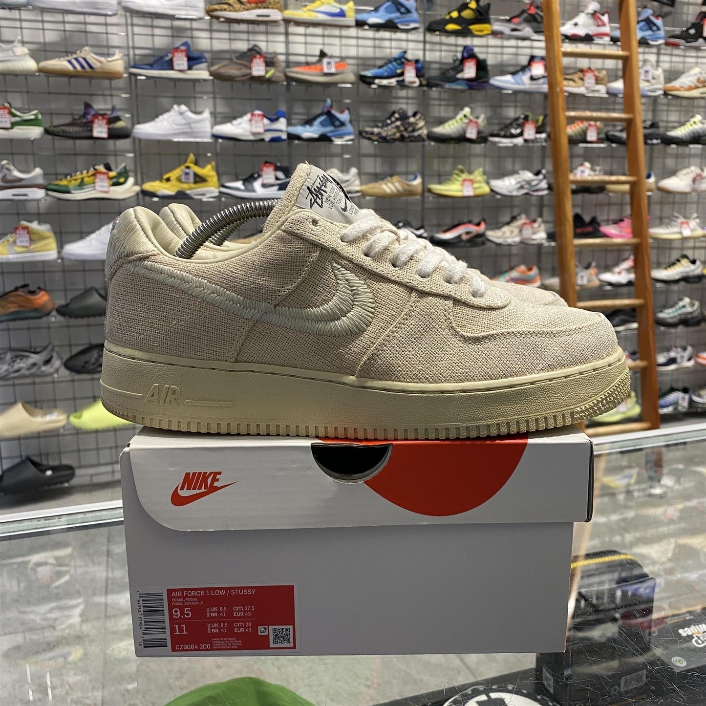 Nike Air Force 1 Low Stussy 'Fossil' UK8.5