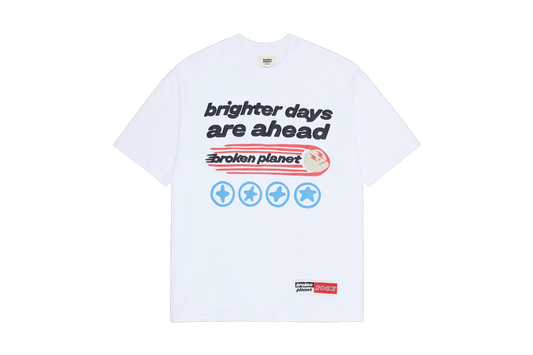 Broken Planet Market T-Shirt Brighter Days Are Ahead 'White'
